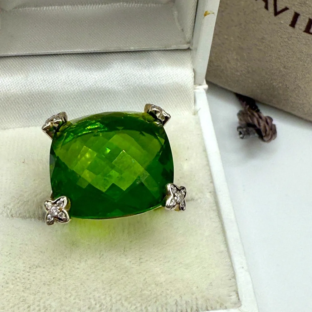 David Yurman Peridot Fab Statement Ring - Picture 4 of 6
